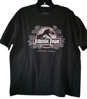 Universal Studios Jurassic Park Black T-Shirt Size XL – T-Rex Logo Graphic Tee